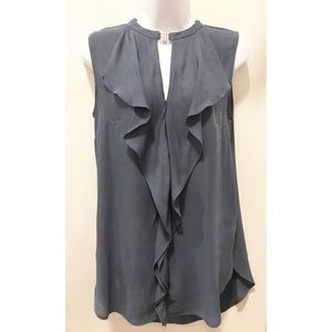 H&M Blue Ruffled Blouse Small